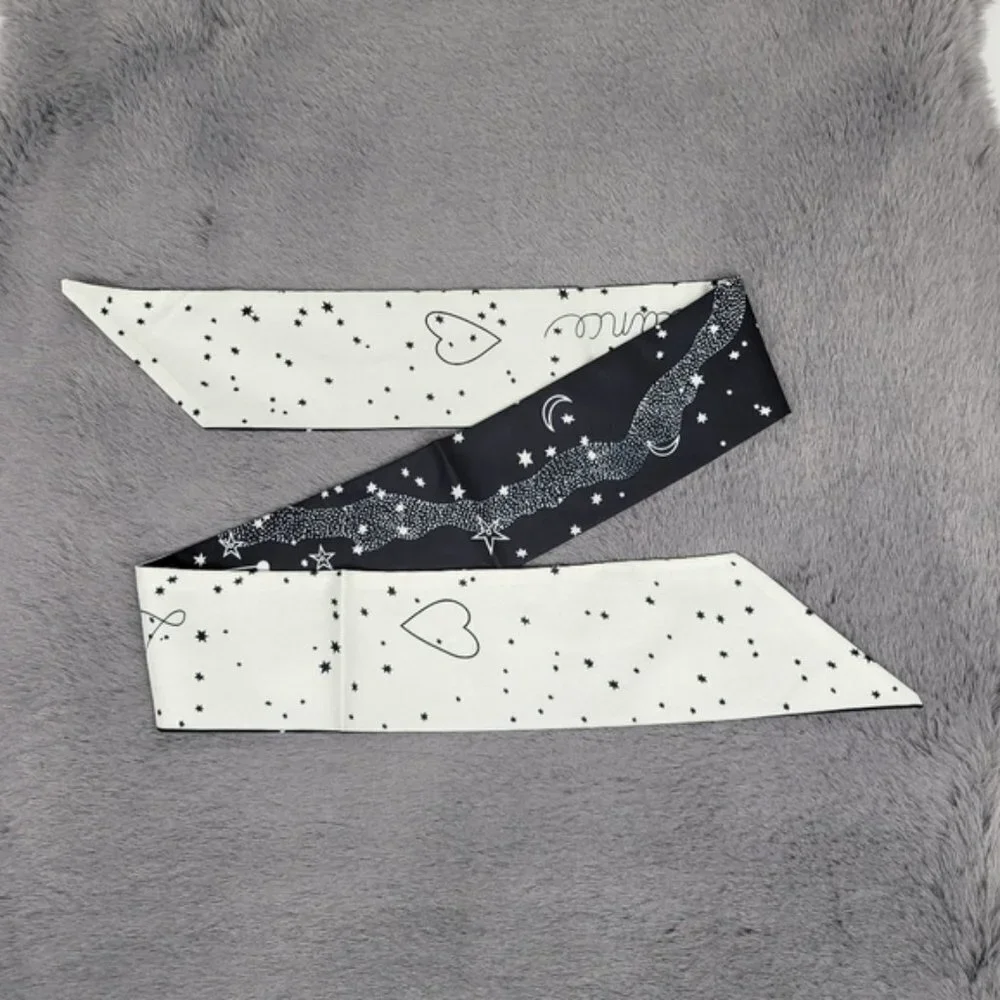 Libra Zodiac Sign Silk Twilly Scarf